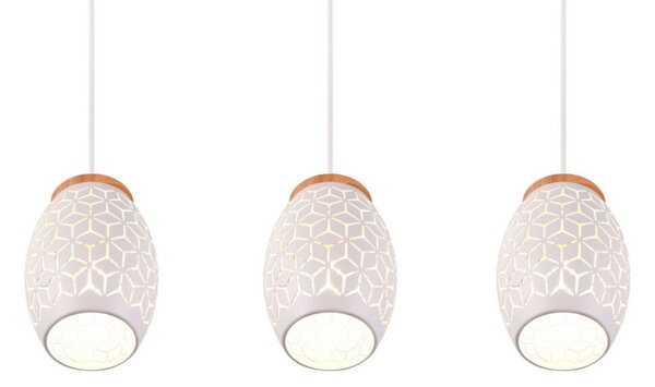 TRIO Reality R31573031 BIDAR závesné svietidlo 3xE27 biela matná