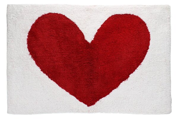 Červená/biela kúpeľňová predložka 50x80 cm Heart – Rex London