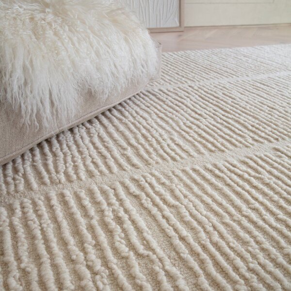 Slonovinový ručne tkaný vlnený koberec 120x170 cm Zennith Column – Asiatic Carpets