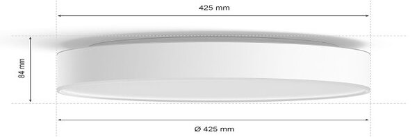 Philips HUE LED White Ambiance 41160/31/P6 Enrave L stropné svietidlo 33,5W 4300lm 2200-6500K 42,5cm biele stmievateľné BlueTooth + HUE Switch