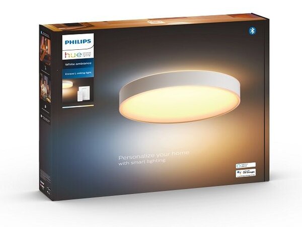 Philips HUE LED White Ambiance 41160/31/P6 Enrave L stropné svietidlo 33,5W 4300lm 2200-6500K 42,5cm biele stmievateľné BlueTooth + HUE Switch