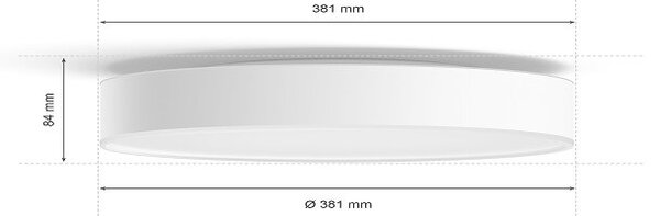 Philips HUE LED White Ambiance 41165/31/P6 Devere M kúpelňové stropné svietidlo 19,2W 2450lm 2200-6500K IP44 38,1cm biele stmievateľné BlueTooth + HUE Switch