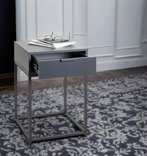 NOČNÝ STOLÍK, antracitová, 40/60/40 cm - Spálňové sety, Online Only