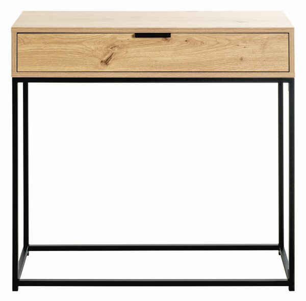 KONZOLOVÝ STOLÍK, čierna, farba duba, kov, kompozitné drevo, 80/28/77 cm - Online Only obývacie izby, Online Only