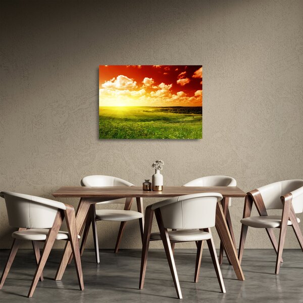 Sklenený obraz letnej lúky (70x50 cm)