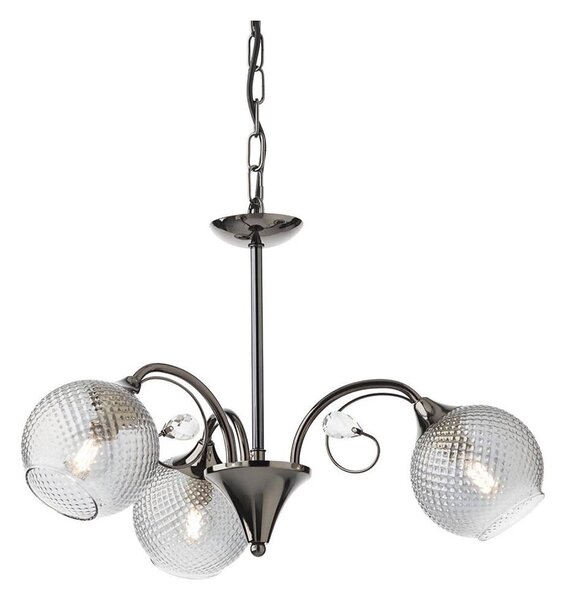 Redo 02-972 - Luster na reťazi ASPERA 3xE14/28W/230V priemer 52 cm čierny