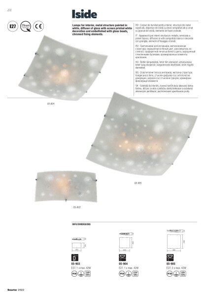 Redo 05-903 - Stropné svietidlo ISIDE 1xE27/42W/230V priehľadné