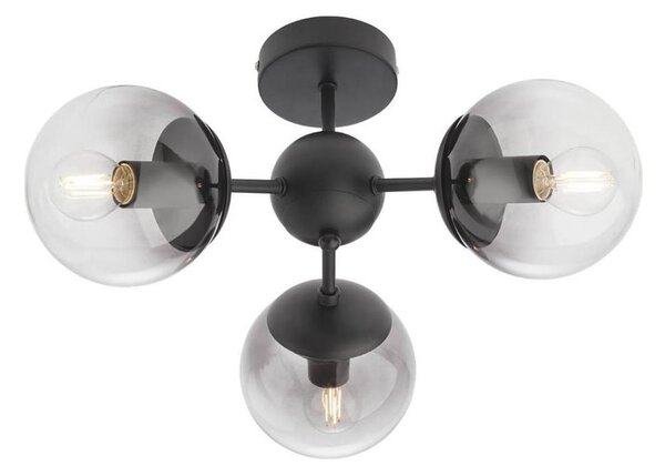 Redo 01-2176 - Luster na tyči SEMIA 3xE14/28W/230V čierna/dymová