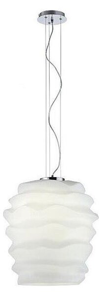 Redo 01-1142 - Luster na lanku MAGMA 1xE27/42W/230V, priemer 38 cm, lesklý chróm/biela