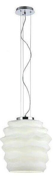 Redo 01-1141 - Závesné svietidlo MAGMA na lanku 1xE27/42W/230V priemer 30 cm lesklý chróm/biela