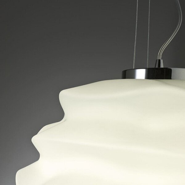 Redo 01-1142 - Luster na lanku MAGMA 1xE27/42W/230V, priemer 38 cm, lesklý chróm/biela