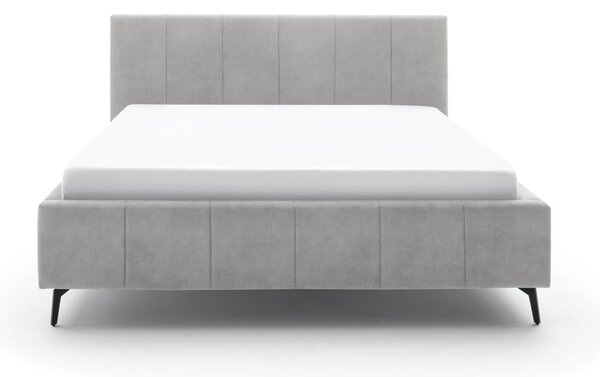 Svetlosivá čalúnená dvojlôžková posteľ s úložným priestorom s roštom 180x200 cm Lizzano – Meise Möbel