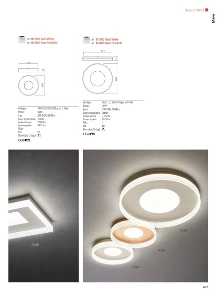 Redo 01-2004 - stmievateľné LED stropné svietidlo MAYA LED/75W/230V priemer 60 cm zlaté