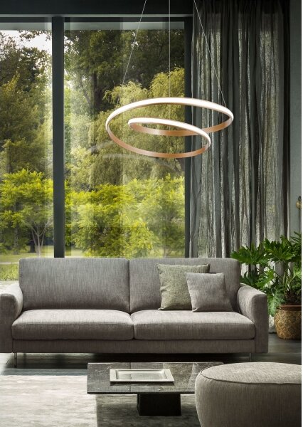 Redo 01-1891 - stmievateľný LED luster na lanku TORSION LED/35W/230V pr. 75 cm bronzový