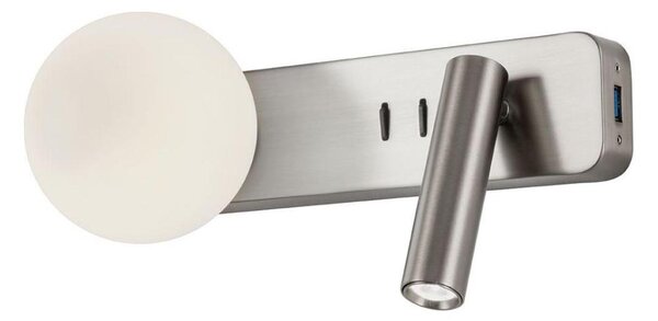 Redo 01-2993 - LED nástenné svietidlo OASIS LED/3W/230V+1xG9/10W USB CRI 90 chróm