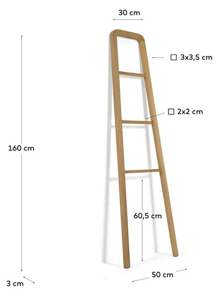 Dekoratívny rebrík z tíkového dreva Kave Home Uliana