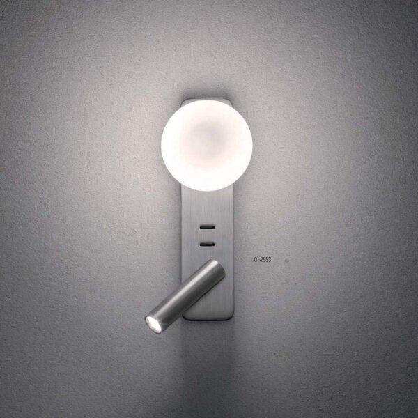 Redo 01-2993 - LED nástenné svietidlo OASIS LED/3W/230V+1xG9/10W USB CRI 90 chróm