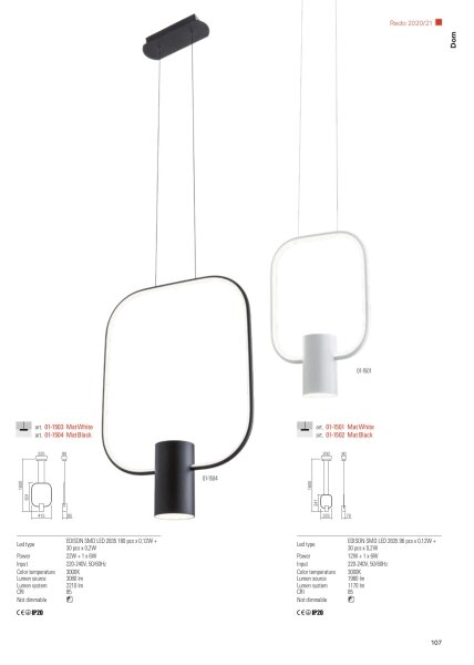 Redo 01-1226 - LED stmievateľná stolová lampa DOM LED/21W/230V biela