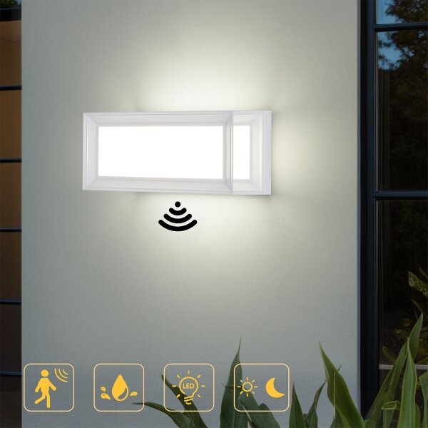 Brilagi - PARKER LED vonkajšie nástenné svietidlo s pohybovým senzorom LED/12W/230V biele IP44
