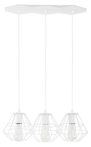Závesný luster na lanku DIAMOND 3xE27/60W/230V biely