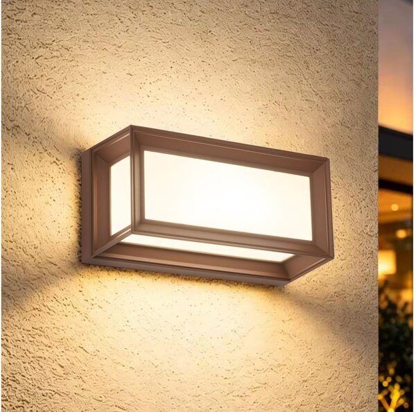 Brilagi - LED vonkajšie nástenné svietidlo so senzorom PARKER LED/12W/230V hnedé IP44