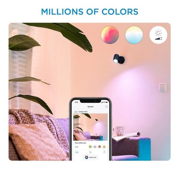 Philips WiZ Colors 8719514551930 IMAGEO bodové svietidlo 1xGU10 5W/350lm 2200-6500K+RGB čierna stmievateľné