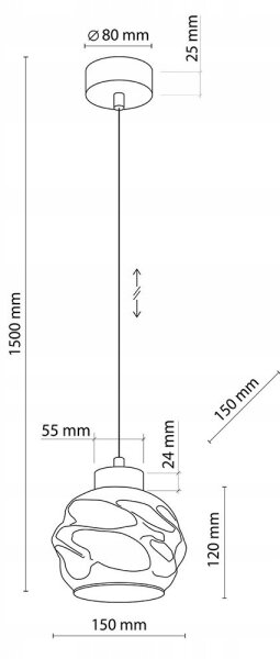 Závesný luster na lanku ZULIA 1xE27/15W/230V čierna/dymovo čierna