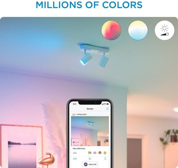 Philips WiZ Colors 8719514551893 IMAGEO bodové svietidlo 2xGU10 10W/700lm 2200-6500K+RGB biela stmievateľné