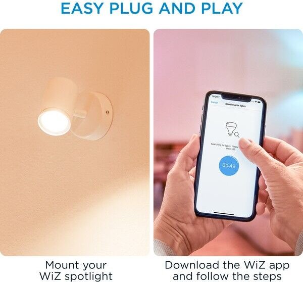 Philips WiZ Tunable white 8719514551756 IMAGEO bodové svietidlo 1xGU10 5W/350lm 2700-6500K biela stmievateľné
