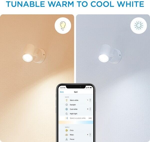 Philips WiZ Tunable white 8719514551756 IMAGEO bodové svietidlo 1xGU10 5W/350lm 2700-6500K biela stmievateľné