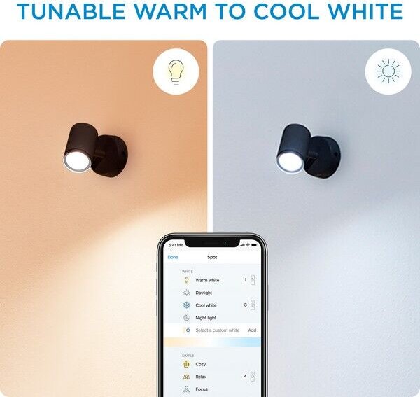 Philips WiZ Tunable white 8719514551817 IMAGEO bodové svietidlo 1xGU10 5W/350lm 2700-6500K čierna stmievateľné