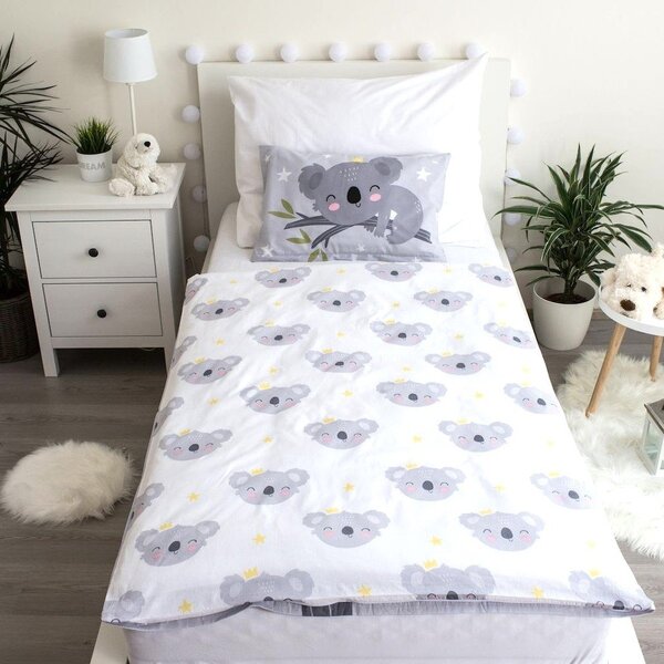 Sivá bavlnená detská obliečka do postieľky 100x135 cm Koala "Sweet Dreams" – Jerry Fabrics