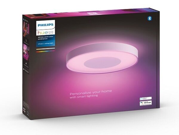 Philips HUE LED White and color Ambiance 41164/31/P9 Infuse L stropné svietidlo 52,5W 3700lm 2200-6500K+RGB 42,5cm biele stmievateľné BlueTooth