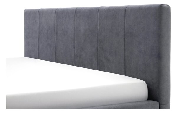 Antracitová čalúnená dvojlôžková posteľ s úložným priestorom s roštom 180x200 cm Lizzano – Meise Möbel