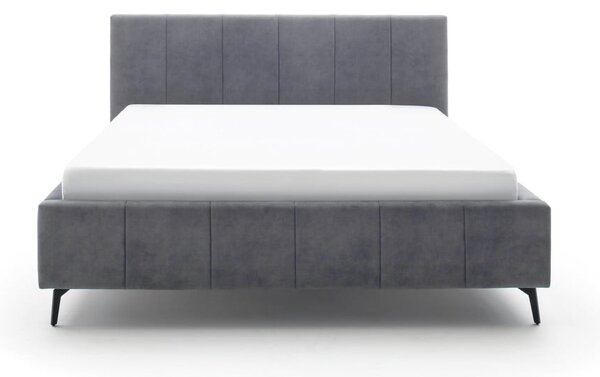 Antracitová čalúnená dvojlôžková posteľ s úložným priestorom s roštom 180x200 cm Lizzano – Meise Möbel