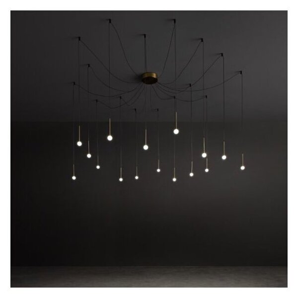 Ideal Lux 284019 LUCCIOLA závesné svietidlo LED 16W 1500/910lm 3000K mosadzná