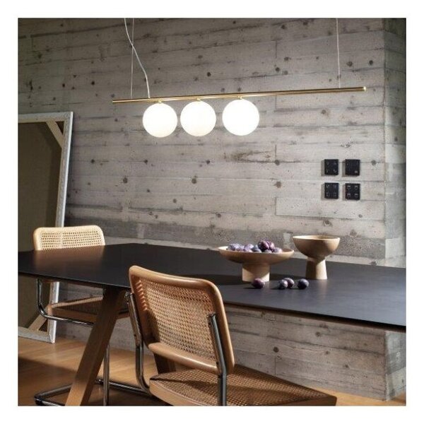 Ideal Lux 282114 PERLINE závesné svietidlo 3xG9 mosadzná, biela