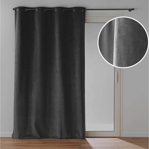 Antracitový zamatový záves 140x260 cm Olympe – douceur d'intérieur