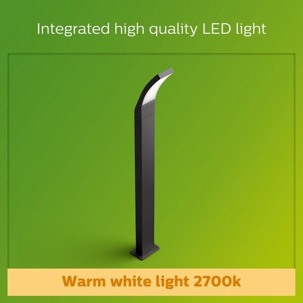Philips 8719514417793 Splay vonkajšie svietidlo stĺpik LED 12W/1100lm 2700K IP44 antracit