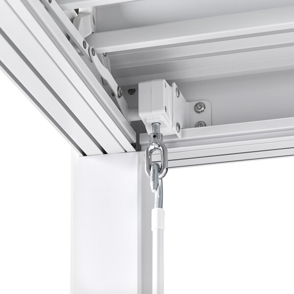 Pergola biela kov hliníkový rám tienidlo 310 x 310 cm altánok moderný industriálny štýl záhrada
