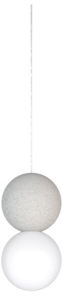 Sivé závesné svietidlo SULION Creta, výška 150 cm