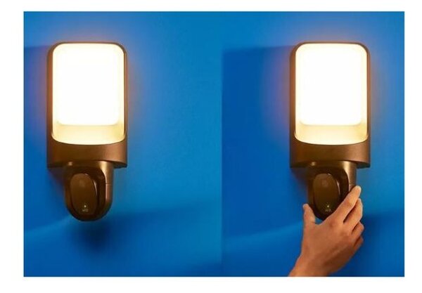 Philips WIZ 8720169072114 vonkajšie nástenné svietidlo s kamerou, 120° zorné pole, detekcia pohybu a zvuku, 1080P, 30 FPS, 17W/1250lm 2700K IP44 čierna