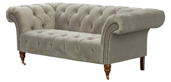 Pohovka Chesterfield Glamour Velvet Light Grey pre 2 osoby