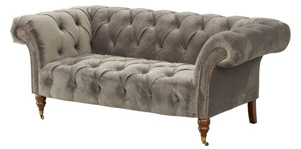 Pohovka Chesterfield Glamour Velvet Dark Grey pre 2 osoby
