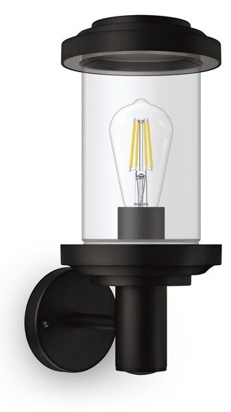 Philips 8720169266513 Outdoor Listra vonkajšie nástenné svietidlo 1xE27 IP44 čierna