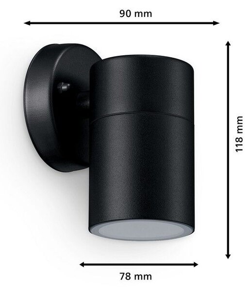Philips 8720169266551 Outdoor Kylis vonkajšie nástenné svietidlo 1xGU10 IP44 čierna