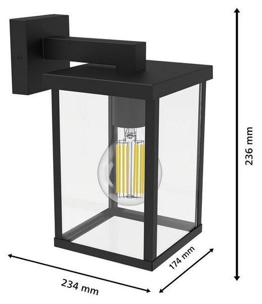 Philips 8720169266377 Outdoor Bellini vonkajšie nástenné svietidlo 1xE27 IP44 antracit