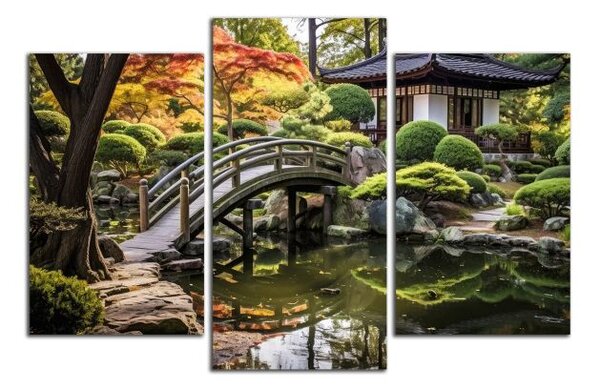 Obraz na plátne Japonská záhrada s mostíkom