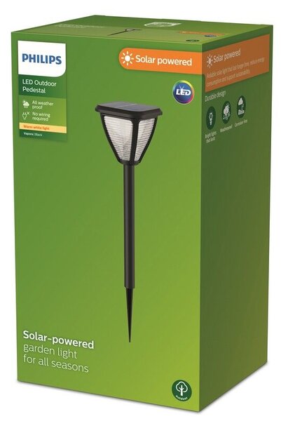 Philips 8720169265721 Outdoor solar Vapora solárne zapichovacie svietidlo/stĺpik LED 1,5W/200lm 2700K IP44 čierna