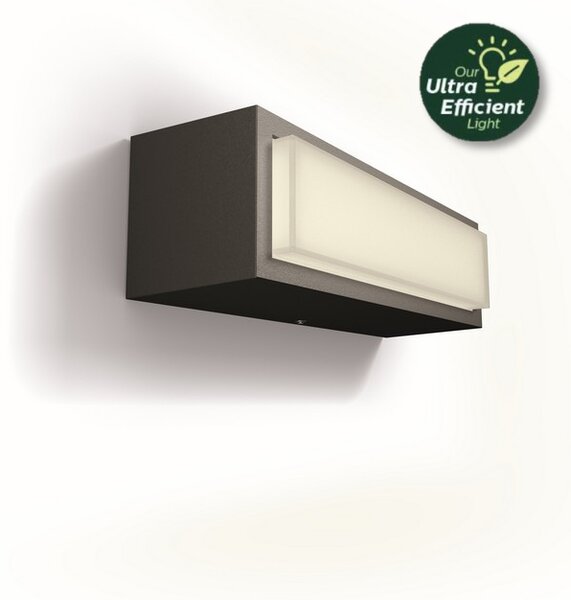Philips 8720169263697 UltraEfficient Stratosphere vonkajšie nástenné svietidlo LED 3,8W/800lm 2700K IP44 antracit